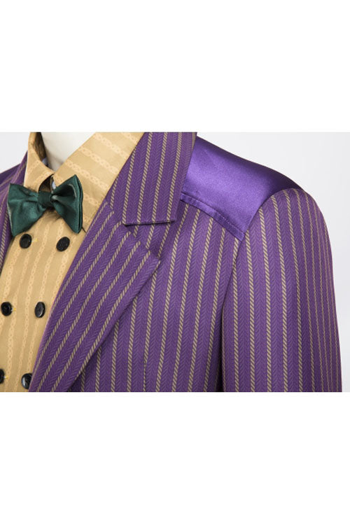 Game Batman Arkham Knight The Joker Purple Vertical Stripe Suit Cosplay Costume Full Set