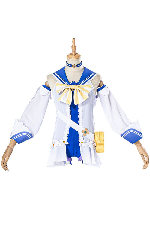 Genshin Impact Barbara Gunnhildr Blue/White Game Shining Concerto Summer Swimsuit Halloween Cosplay Costume Full Set