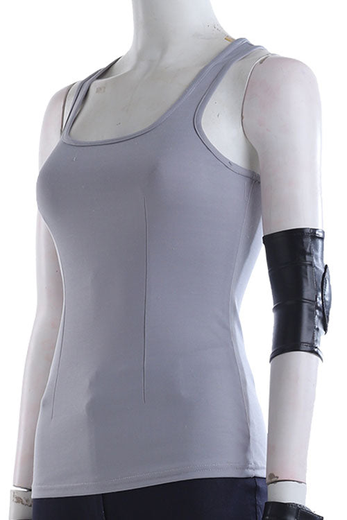 Resident Evil 3 Remake Biohazard RE 3 Jill Valentine Halloween Cosplay Costume Gray Inner Vest And Blue Outer Vest