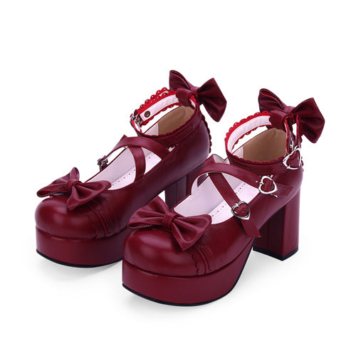 Bowknot Round-toe Sweet Lolita High Heel Shoes