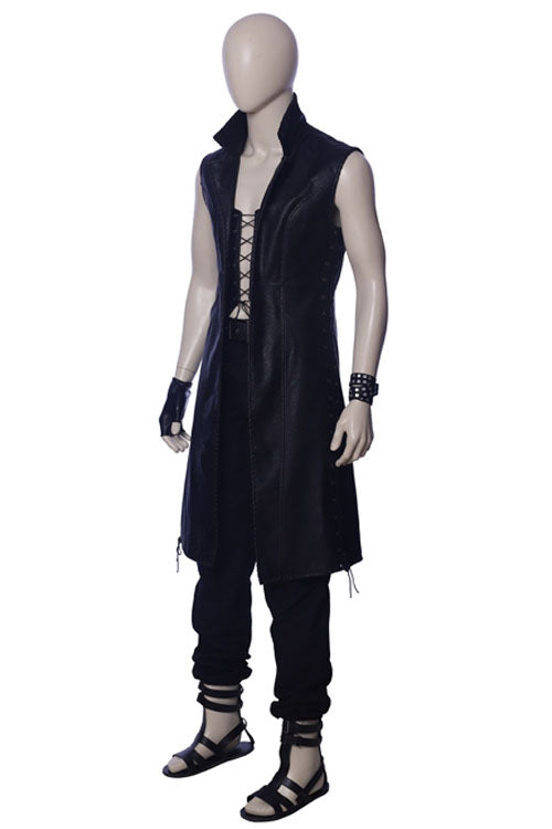 Devil May Cry 5 V The Mysterious One Halloween Black Long Vest Cosplay Costume Full Set