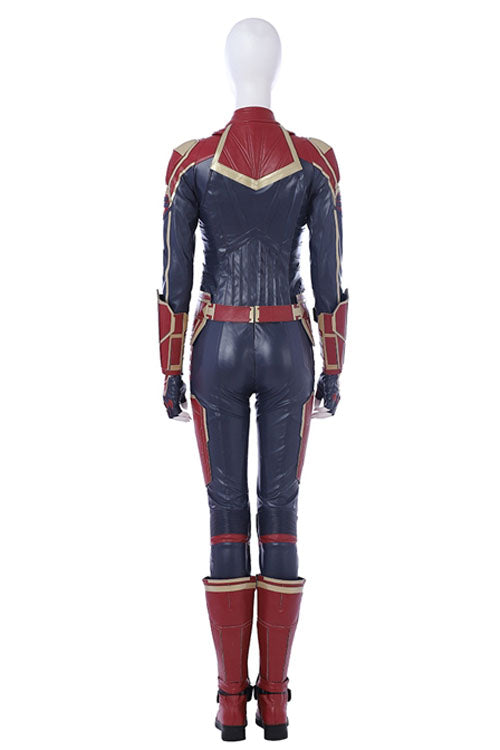 Captain Marvel Carol Danvers Red Version Battle Suit Halloween Cosplay Costume Full Set