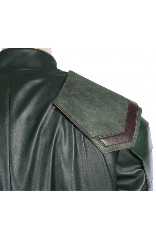 Thor Ragnarok Loki Black Battle Suit Halloween Cosplay Costume Vest And Cloak And Shoulder Armors