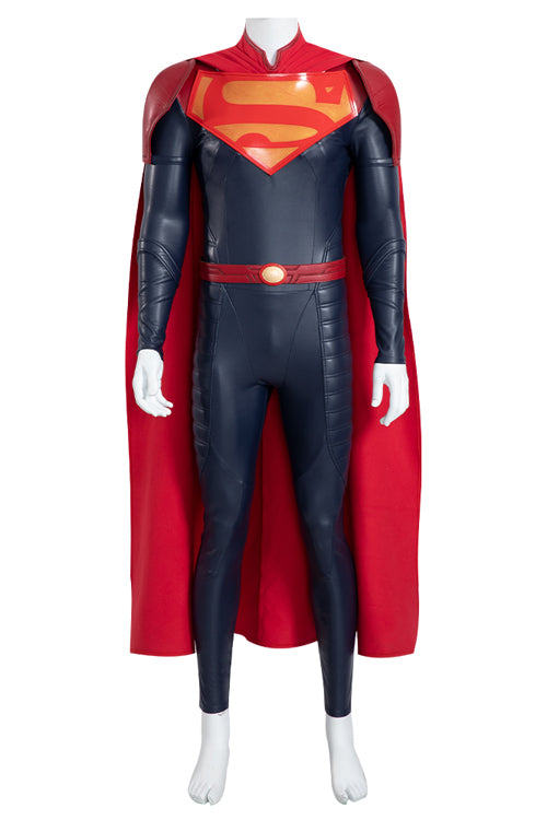 DC Comics Superman Blue Battle Suit Halloween Bodysuit Cosplay Costume Full Set