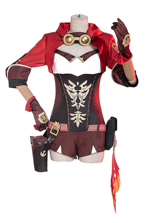 Genshin Impact Amber Bunny Earl Detect Knight Red Game Halloween Cosplay Costume Full Set