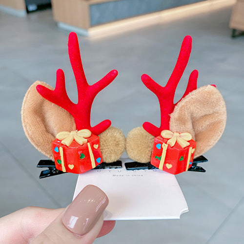 Christmas Headdress Moose Horn Hairpin Head Clips