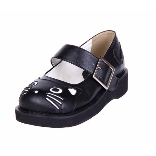 Black Patent Leather Point Toe Platform Sweet Lolita Shoes