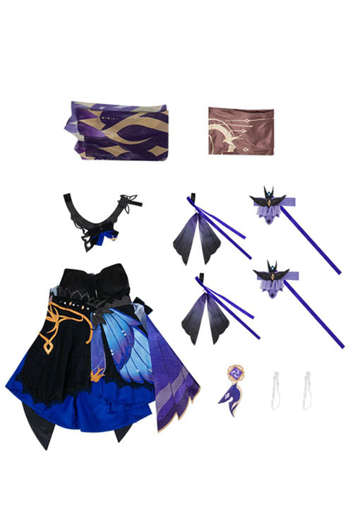Genshin Impact Keqing Skin Opulent Splendor Outfit Game Multi-Color Halloween Cosplay Costume Full Set