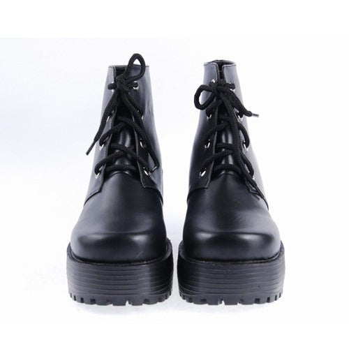 Black Patent Leather High Heels Platform Classic Lolita Shoes