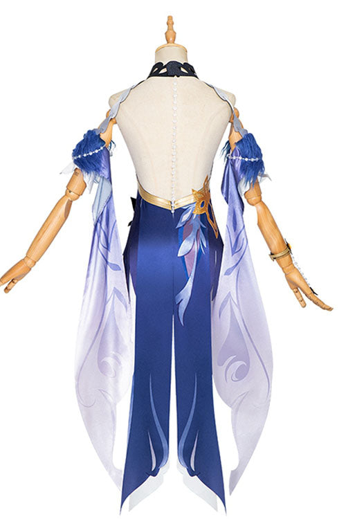 Genshin Impact Ningguang Orchid's Evening Gown Character Outfit Purple Game Halloween Cosplay Costume Full Set