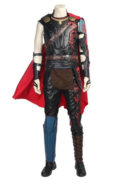 Thor Ragnarok Thor Odinson Black Vest Battle Suit Halloween Cosplay Costume Full Set