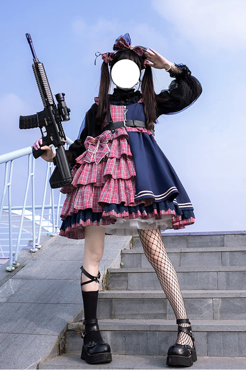 Plaid Stitching Multi-Layer Sweet Lolita JSK Dress