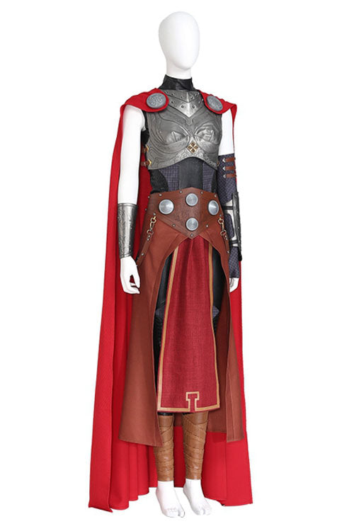 Thor Female Thor Jane Foster Battle Suit Halloween Cosplay Costume Black Vest