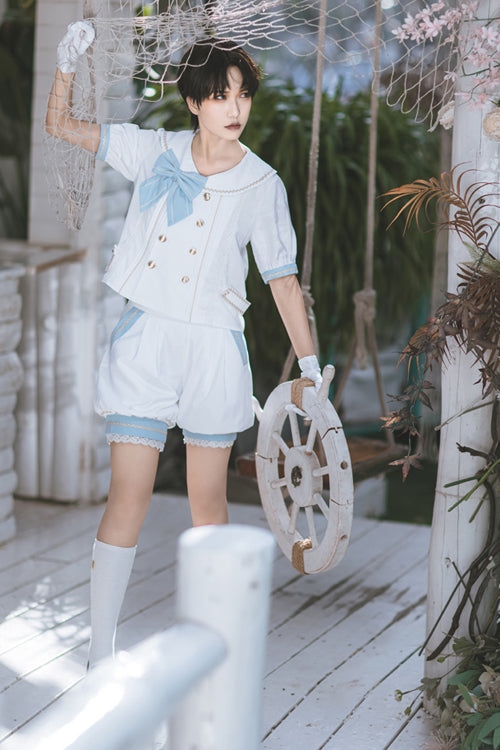 White Immortal Mint High Waisted Ouji Lolita Shorts