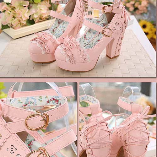 Sweet Princess Lace Bow Sweet Lolita Shoes 3 Colors