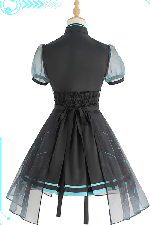 Black Sense Of Technology Butterfly Ember High Waisted Gothic Lolita JSK Dress Full Set