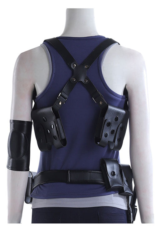 Resident Evil 3 Remake Biohazard RE 3 Jill Valentine Halloween Cosplay Costume Gray Inner Vest And Blue Outer Vest