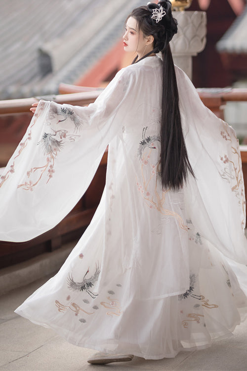 Original Chinese Ancient Style Heyungui Hand Embroidery Sweet Hanfu Dress Full Set