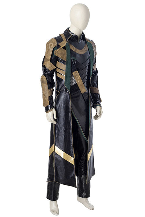 Loki Armor Season 1 Suit Halloween Cosplay Costume Black Long Coat