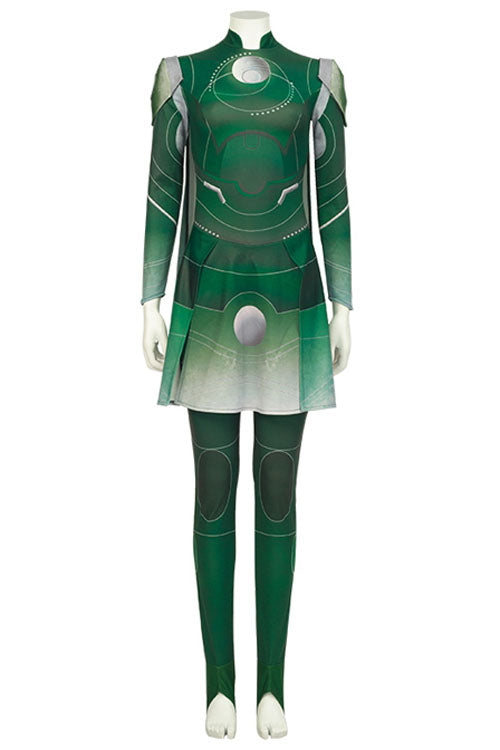 Eternals Sersi Green Bodysuit Battle Suit Halloween Cosplay Costume Full Set