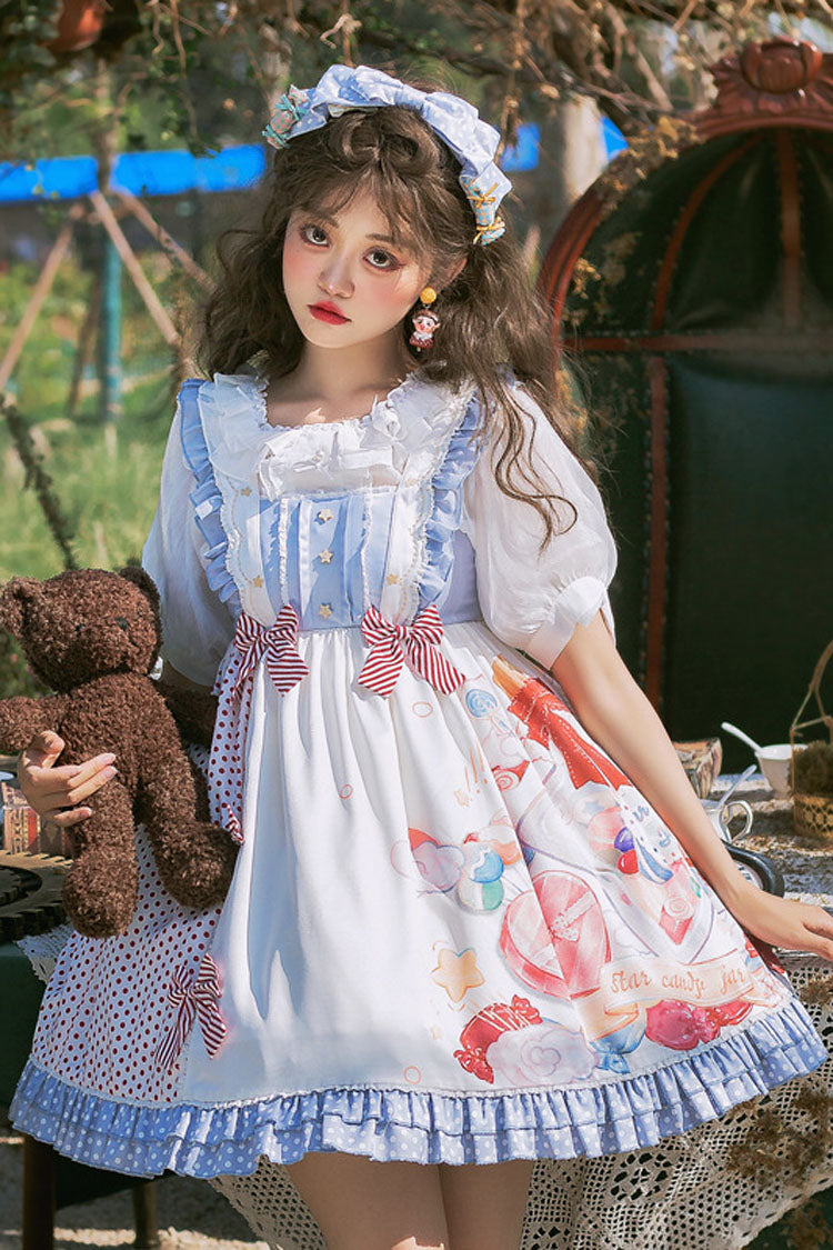Candy Print Star Buttons Sweet Lolita JSK Dress