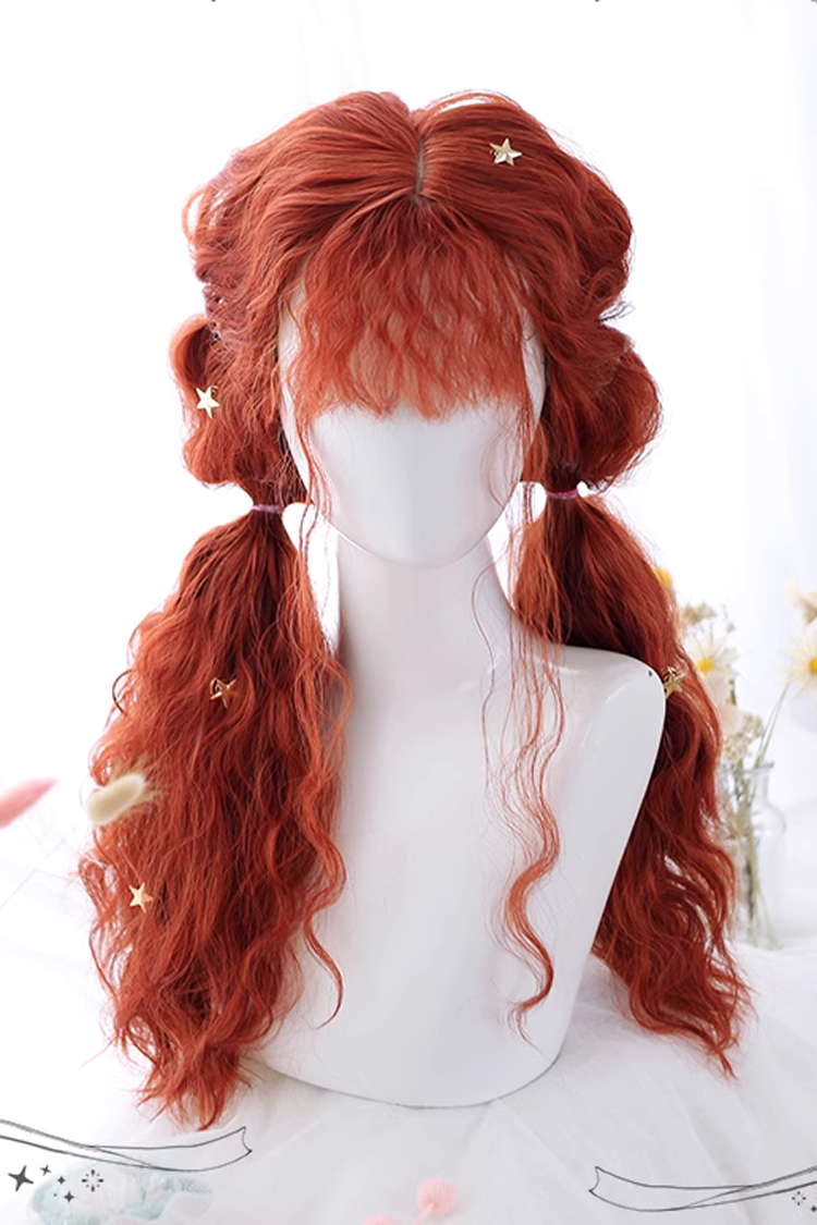 Orange Fluffy Sheep Curly Long Sweet Lolita Wigs