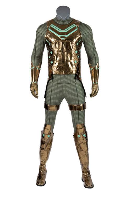 Spider-Man Far From Home Mysterio Green Battle Suit Halloween Cosplay Costume Full Set