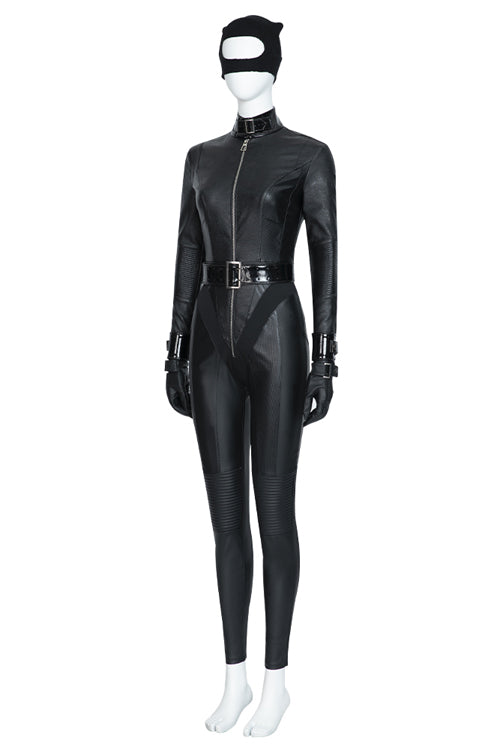 The Batman 2022 Catwoman Selina Kyle Black Battle Suit Halloween Cosplay Costume
