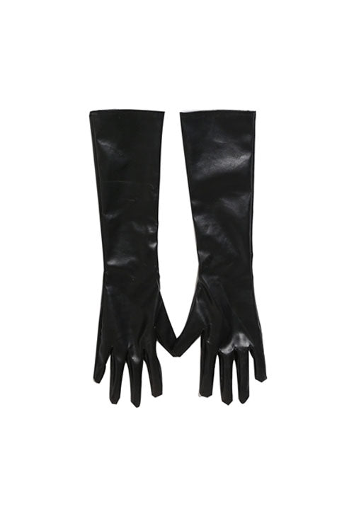 Cruella Black Windbreaker Suit Halloween Cosplay Costume Accessories Black Long Gloves