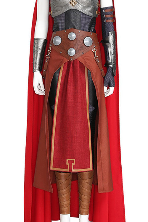 Thor Female Thor Jane Foster Battle Suit Halloween Cosplay Costume Red Skirts