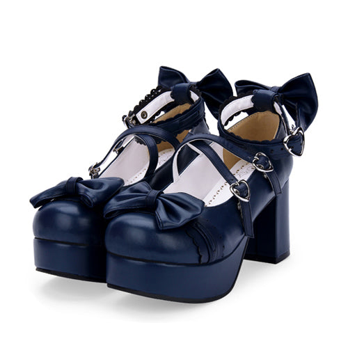 Bowknot Round-toe Sweet Lolita High Heel Shoes