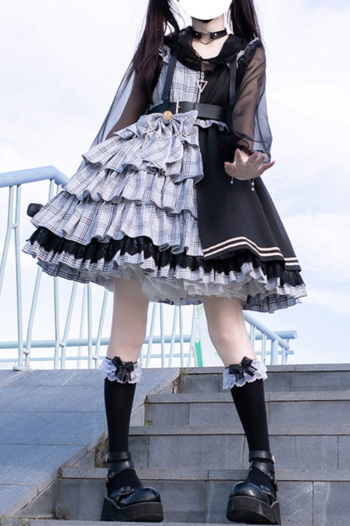 Plaid Stitching Multi-Layer Sweet Lolita JSK Dress