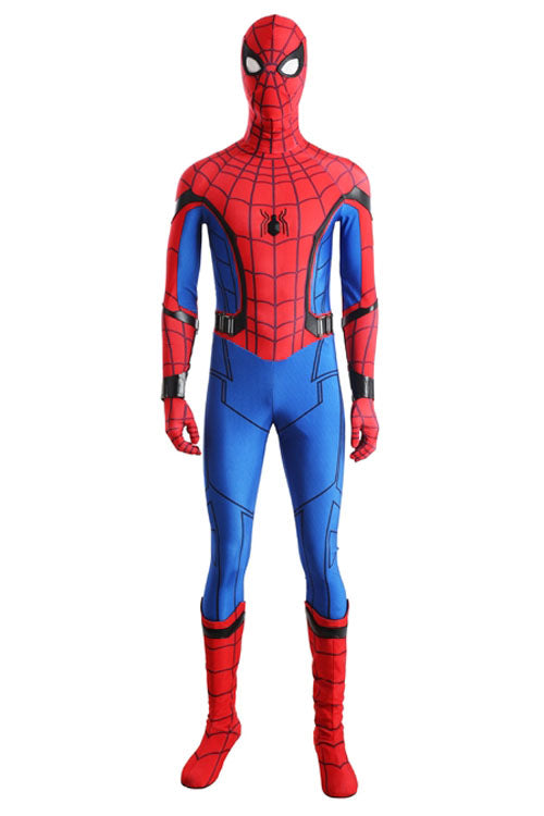 Spider-Man Homecoming Spider-Man Peter Parker Red Bodysuit  Halloween Cosplay Costume Full Set