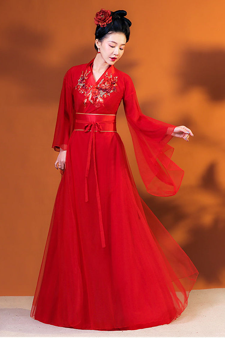 中国古代スタイルの妖精エアダンスパフォーマンス漢服ドレス