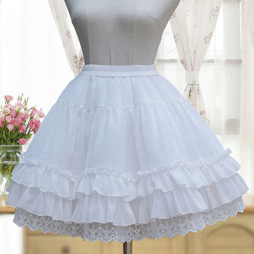 White Chiffon Puff Hard Gauze Lolita Petticoat