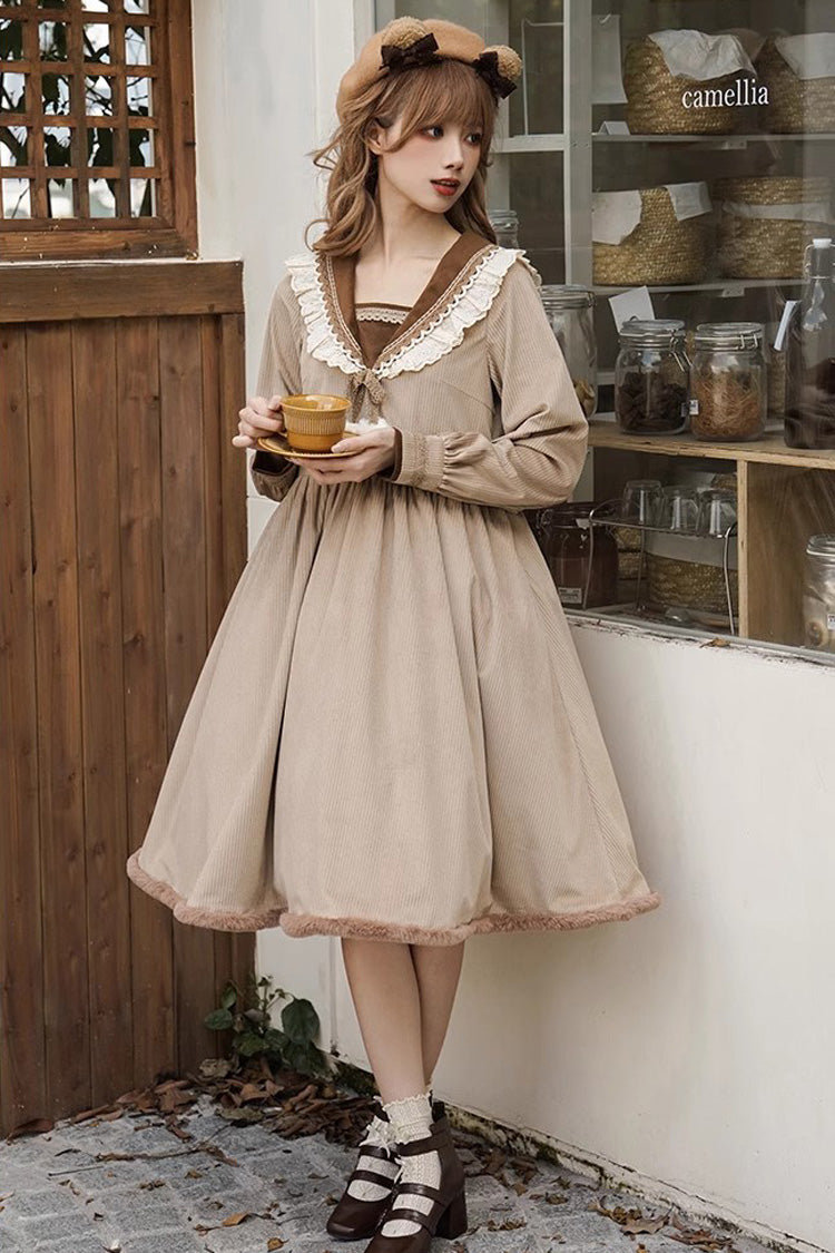 Brown Coco Diary Long Sleeves Autumn Winter Sweet Princess Lolita Dress