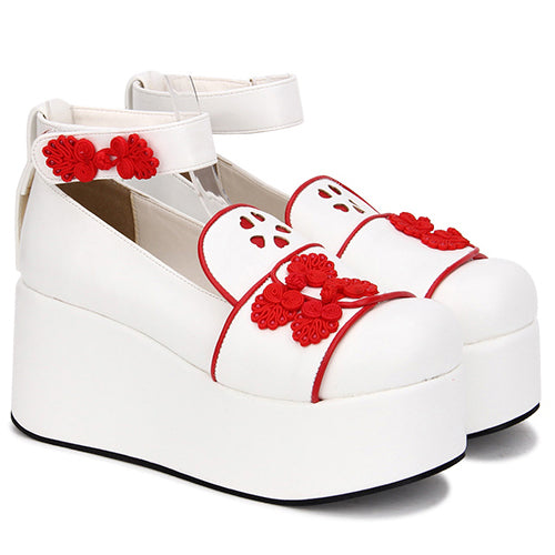 Chinese Embroidery Decoration Thick Base Classic Lolita Shoes
