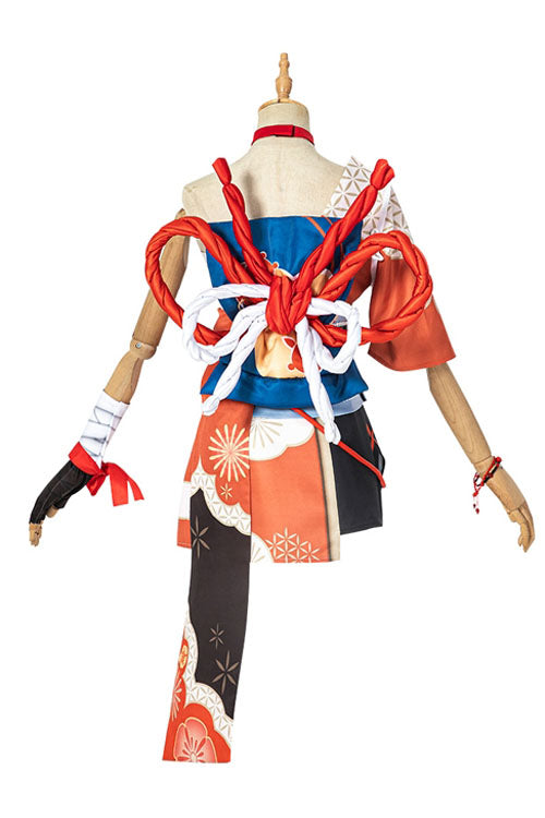 Genshin Impact Naganohara Yoimiya Orange Game Halloween Cosplay Costume Full Set
