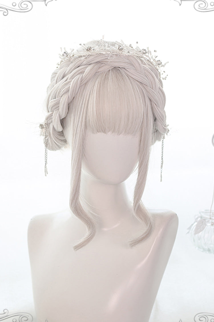 White Double Ponytail Long Straight Hair Sweet Lolita Wigs