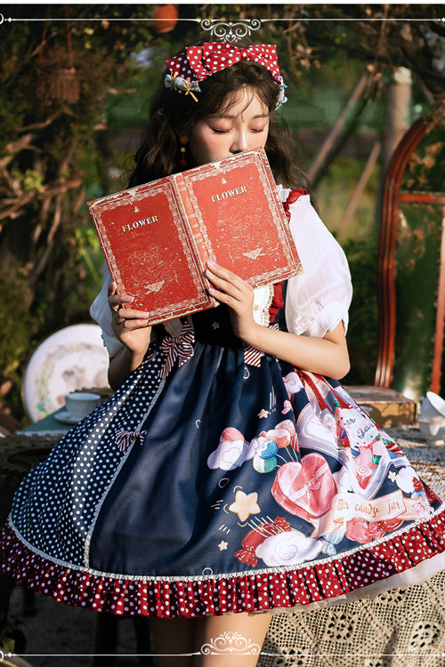Candy Jar Print Ruffled Sweet Lolita JSK Dress