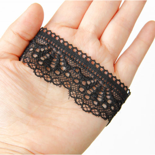 Black Lace Retro Victorian Beauty Head Elastic Gothic Lolita Armband Bracelet