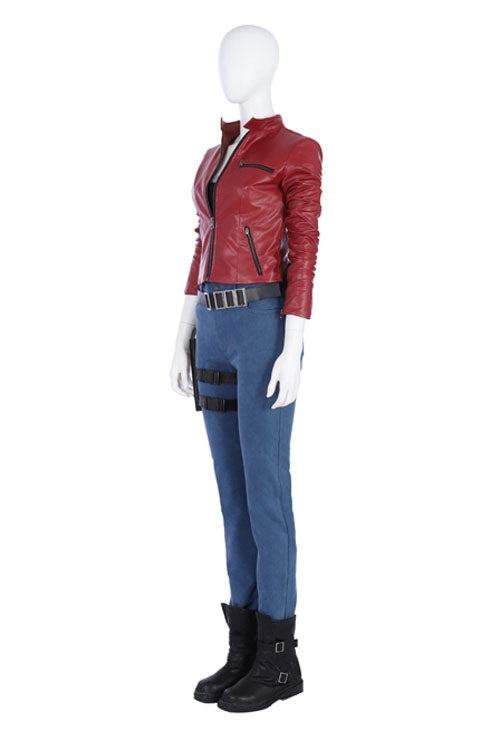 Resident Evil Biohazard Re 2 Claire Redfield Red/Blue Halloween Cosplay Costume Full Set