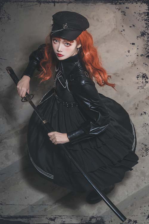 Black Night Owl Handsome Cool Gothic Lolita JSK Dress