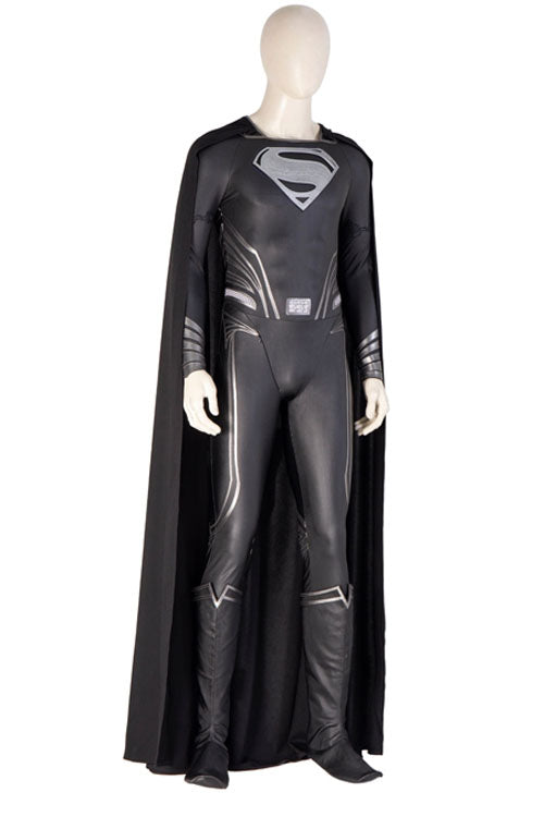 Zack Snyder's Justice League Superman Clark Kent Black Battle Suit Halloween Cosplay Costume Full Set