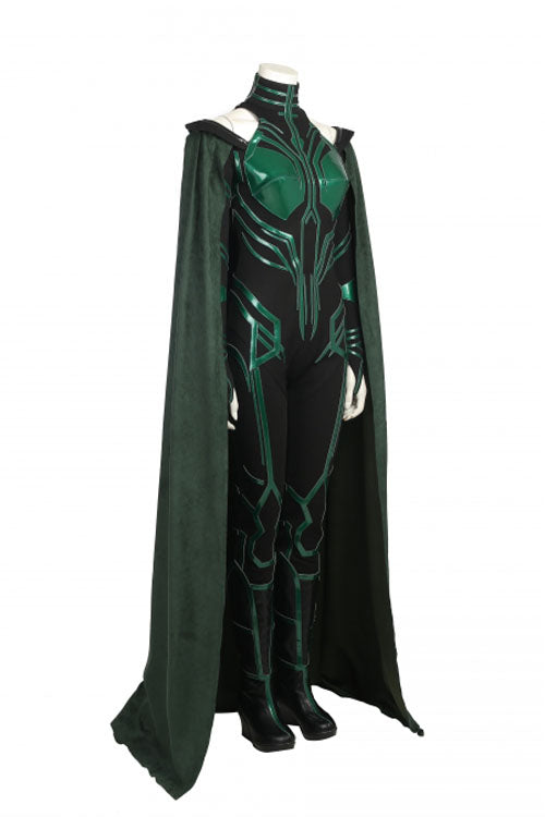Thor Ragnarok Death Goddess Hela Style A Green/Black Halloween Cosplay Costume Full Set