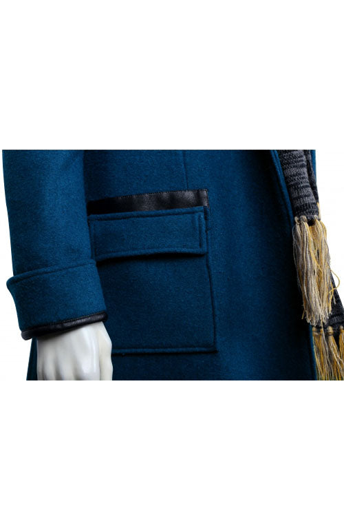 Fantastic Beasts And Where To Find Them Newt Scamander Halloween Cosplay Costume Blue Woolen Coat