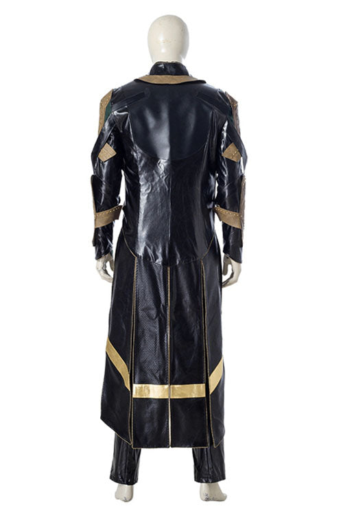 Loki Armor Season 1 Suit Halloween Cosplay Costume Black Long Coat