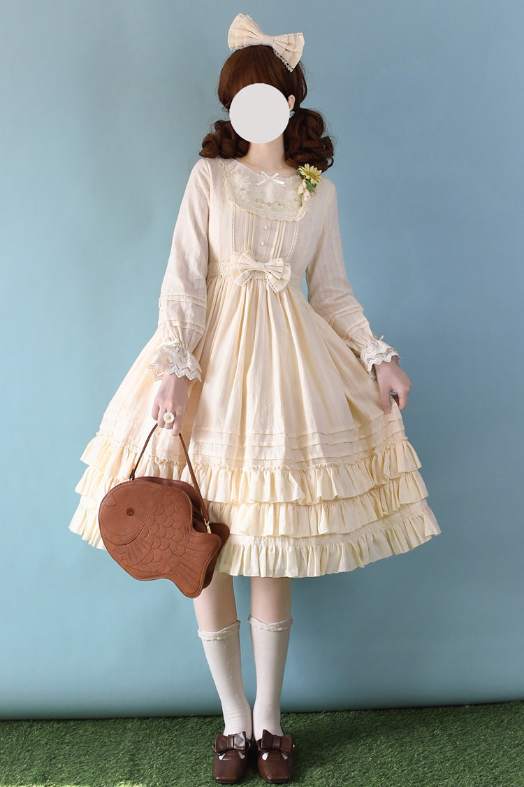 Girly Nelly Embroidery Multi-Layer Ruffle Sweet Lolita Dress 4 Colors