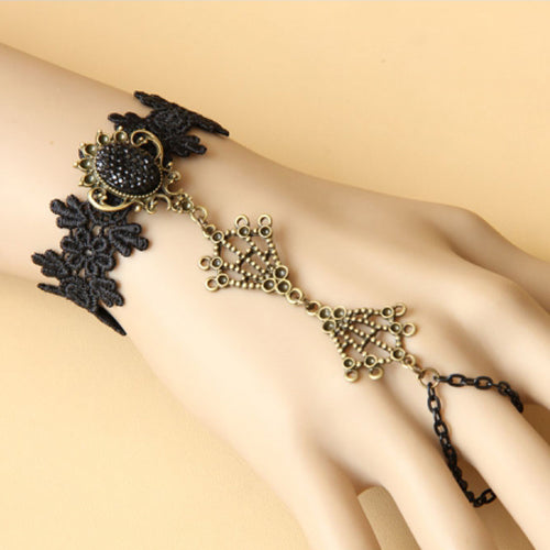 Black Romantic Retro Lace Gothic Lolita Bracelet