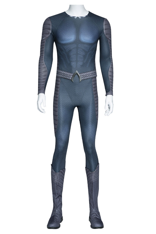 Aquaman And The Lost Kingdom Arthur Curry Blue Battle Suit Halloween Cosplay Costume Set